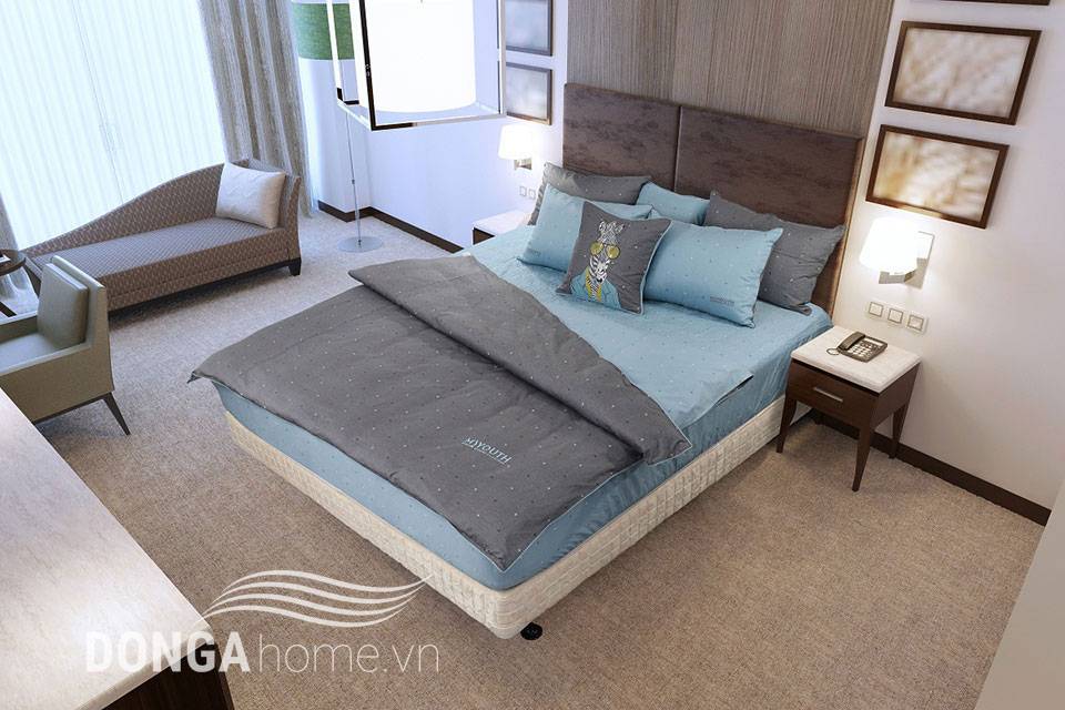 Các mẫu chăn ga gối Hàn Quốc đẹp 4 Bộ chăn ga gối hanvico MY28